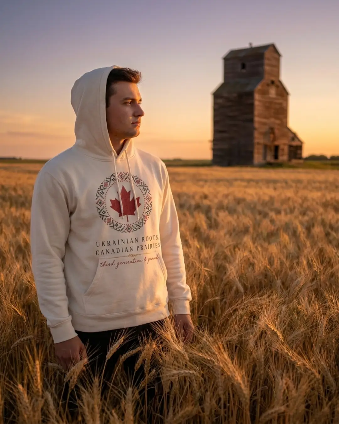 Ukrainian Roots Canadian Prairies design Hoodie