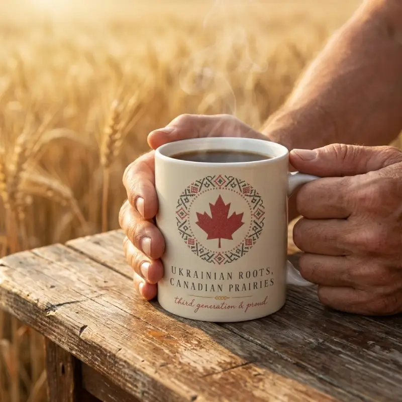 Ukrainian Roots Canadian Prairies design Mug