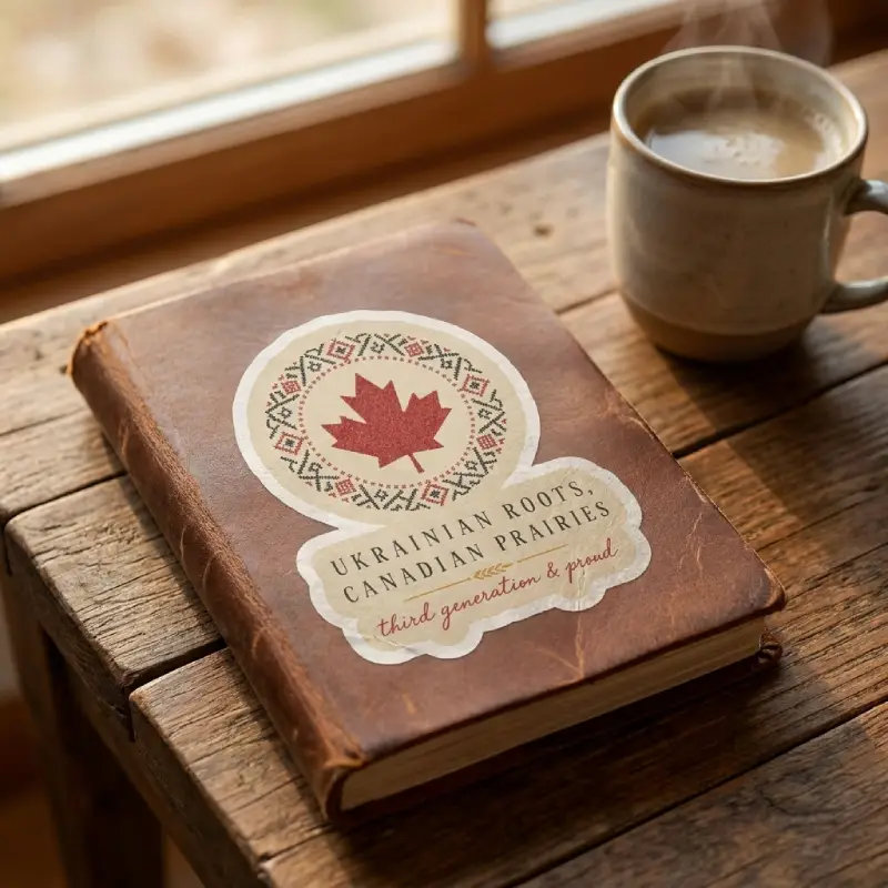Ukrainian Roots Canadian Prairies design Sticker