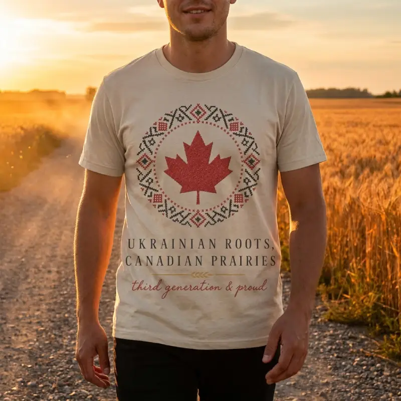 Ukrainian Roots Canadian Prairies design T-Shirt